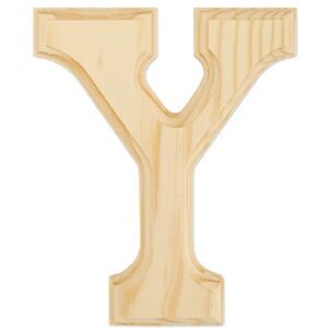 Natural Unfinished Wood Beveled‎ 6" Tall Letter Y